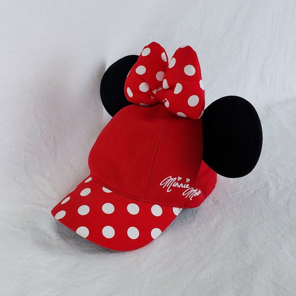 Disney Parks Minnie Mouse Snapback Hat Youth 54-57cm / Adult Small Polka Dot